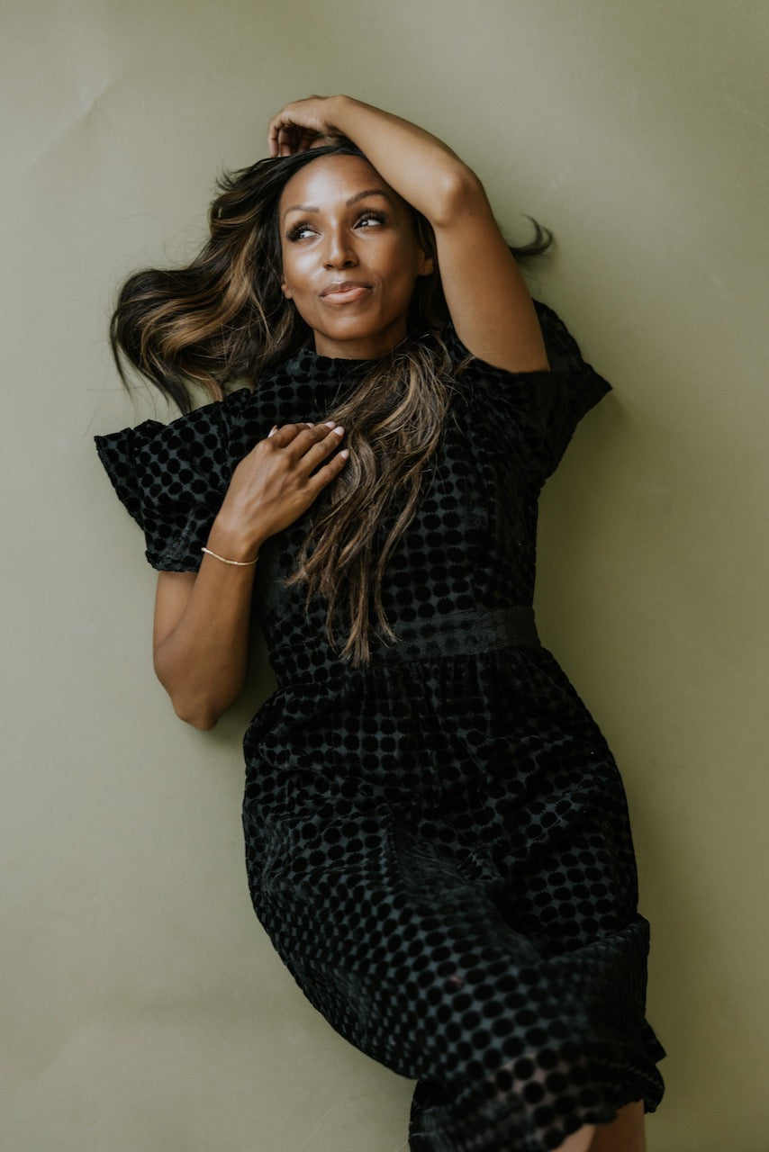 Theodosia Velvet Dotted Dress