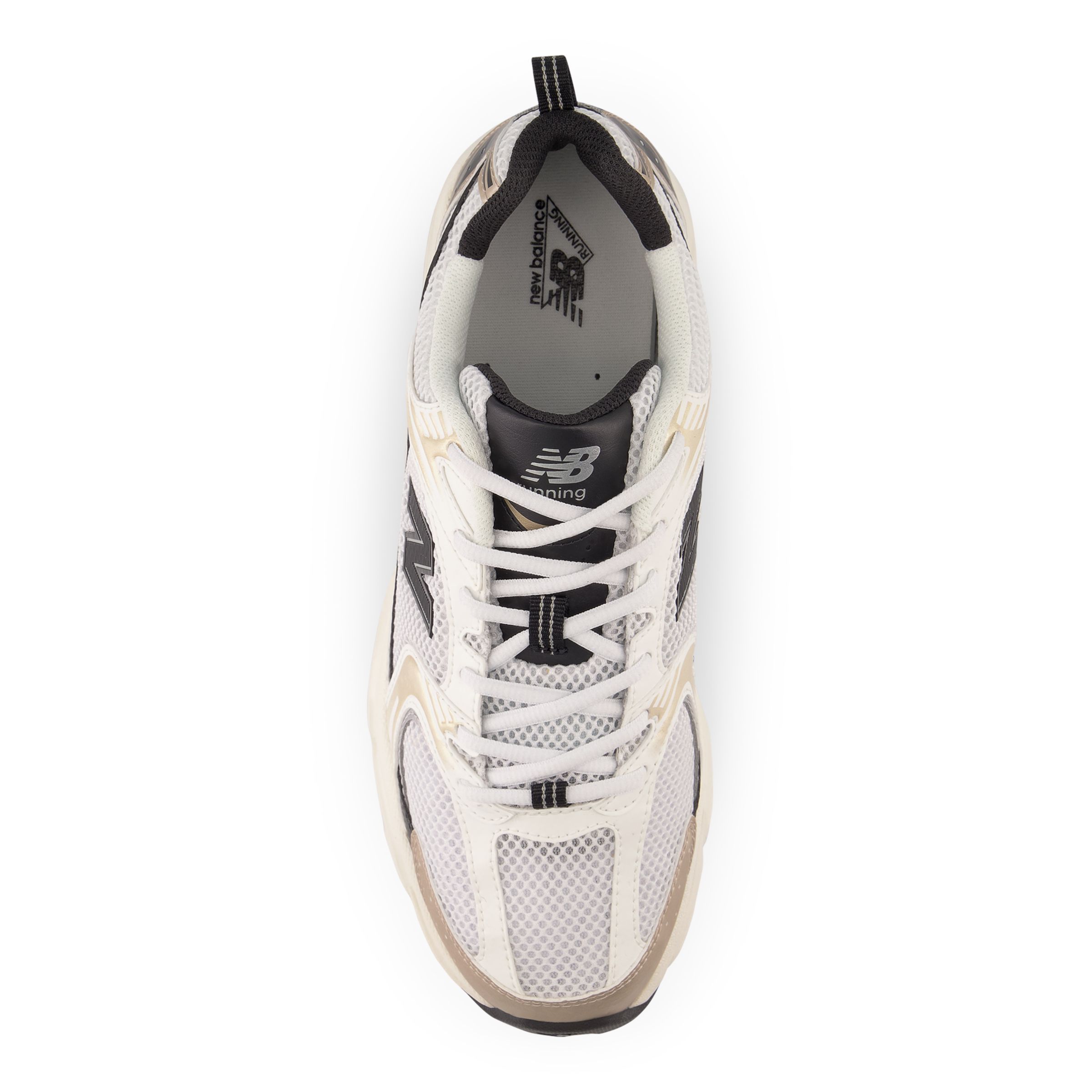 New Balanthece 530 - White with Light Gold Metallic and Black