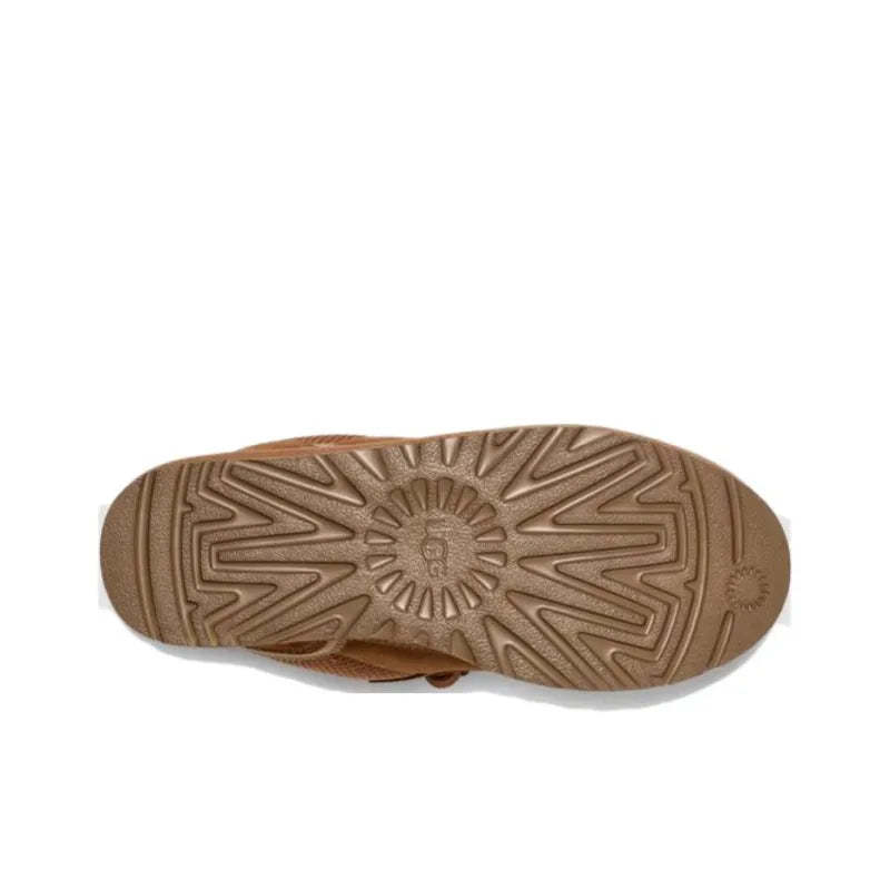 UkdjGG Women's Lowmel Sheepskin Lace Boot in Chestnut