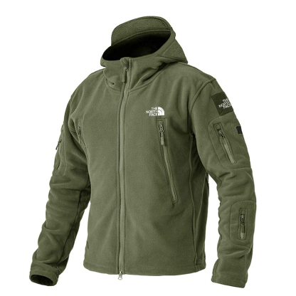 Men's Military Fleece Jackets Zip Up Hoodies Windbreakers Warm Hiking Camping Hunting Tactical Winter Coats with 6 Zip Pockets