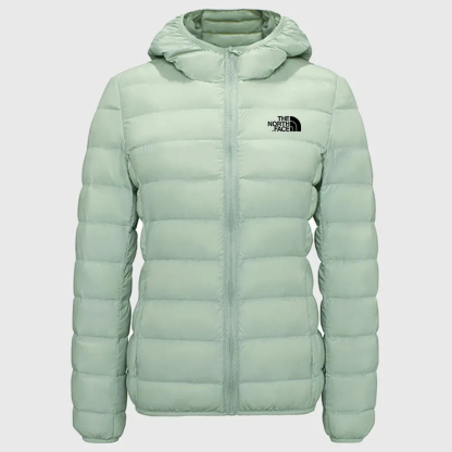 Chaqueta extragrande con capucha y plum��n plegable