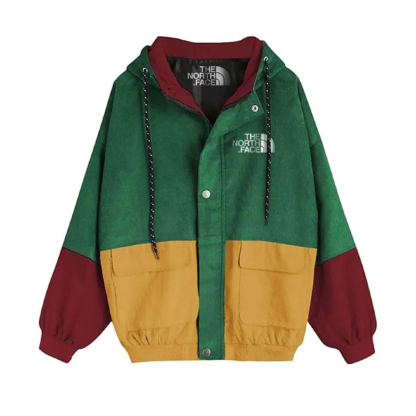 TNF® - Trench in velluto a coste vintage oversize da donna, giacca casual con cappuccio