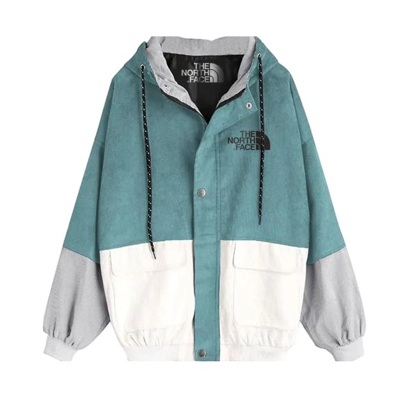 TNF® - Trench in velluto a coste vintage oversize da donna, giacca casual con cappuccio