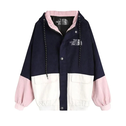 TNF® - Trench in velluto a coste vintage oversize da donna, giacca casual con cappuccio