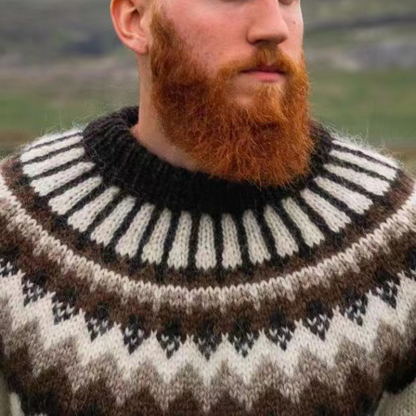 Maglione casual in jacquard bianco con grafica Fair Isle surf