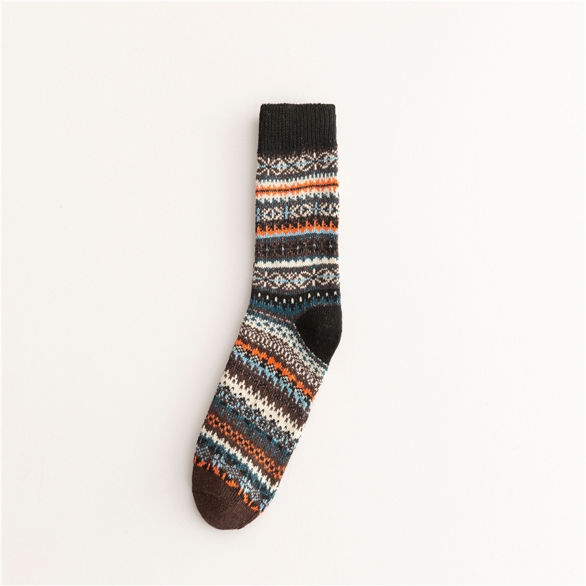 Weiche, warme Retro-Tribal-Farbblocksocken