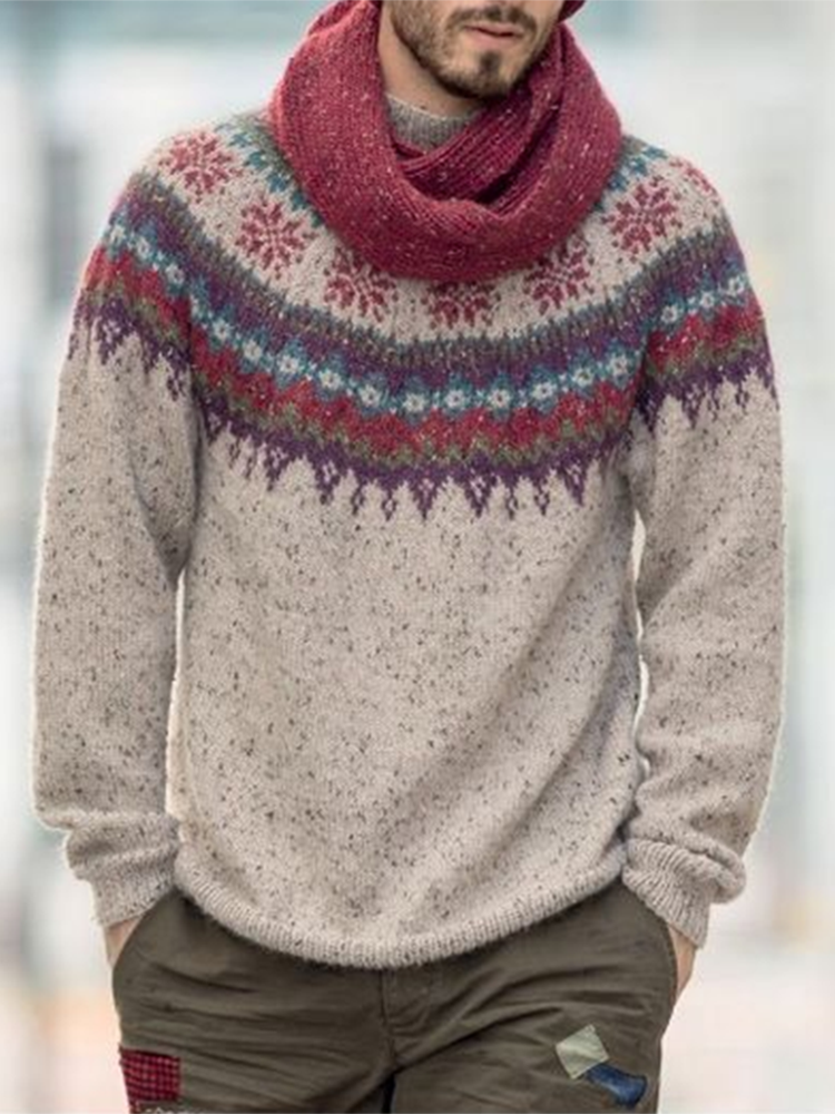 Maglione girocollo da uomo in jacquard lavorato a maglia Fairman Vintage Christmas Island