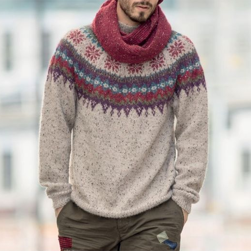 Maglione girocollo da uomo in jacquard lavorato a maglia Fairman Vintage Christmas Island