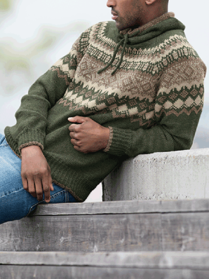 Felpa con cappuccio islandese con motivo vintage