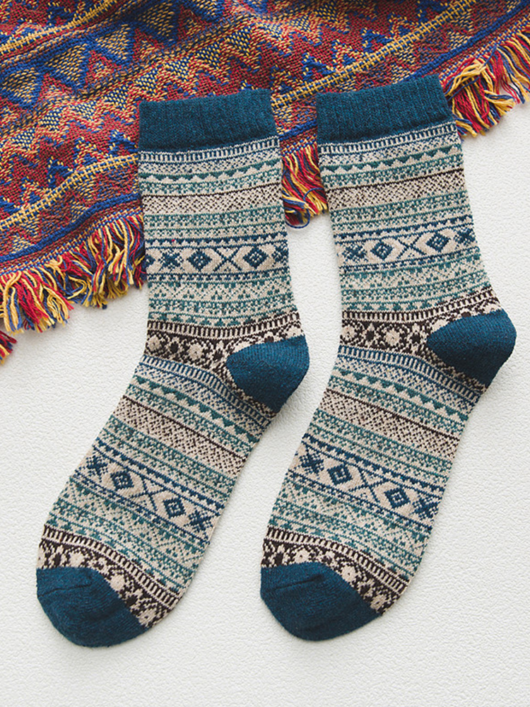 Calzini da uomo geometrici etnici retrò occidentali
