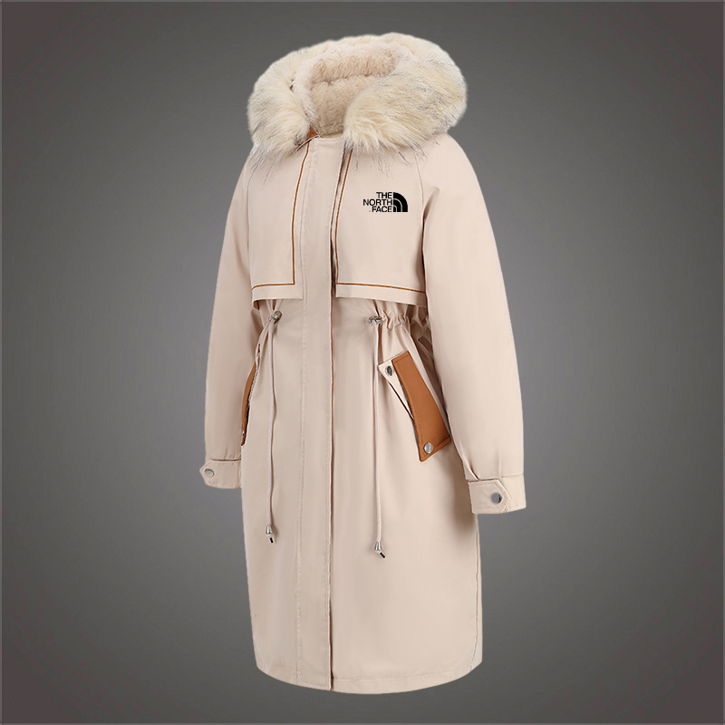 Parker cotton jacket winter mid-length fur collar velvet two-piece set