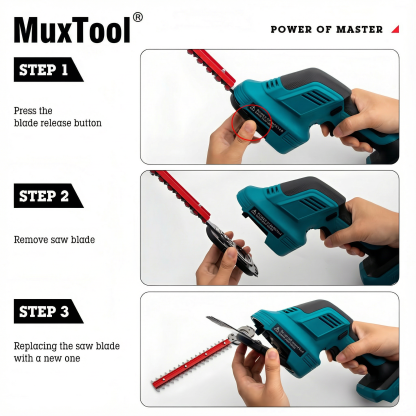 2-i-1 Trådlös Häckstrimmer med 2 Batterier - Gräs- och Buskklippare - Lätt och Kompakt Häcksax för Trädgård och Gräsmatta