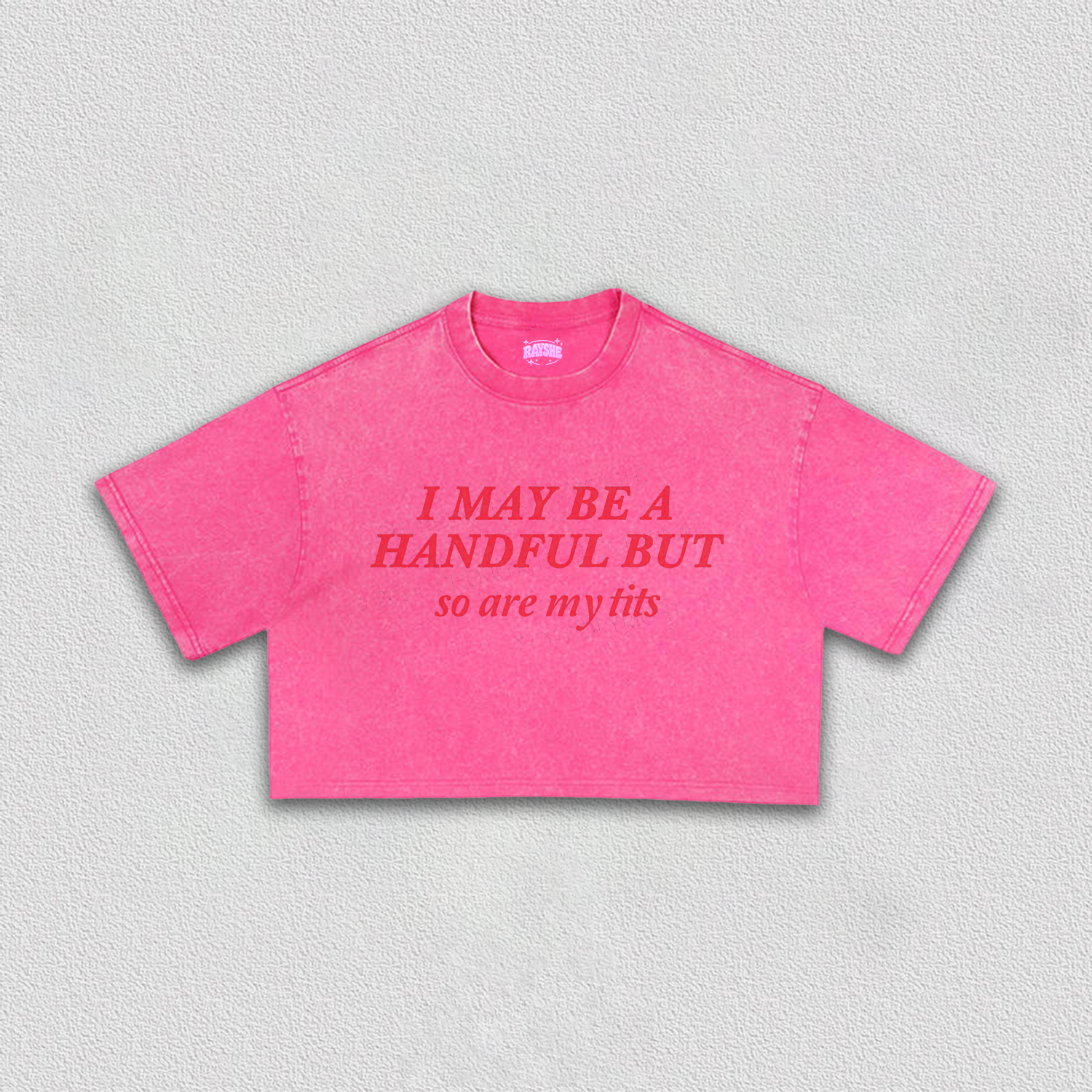 I May Be A Handful Y2K Crop Tee