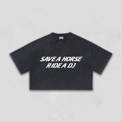 Ride A DJ Y2K Crop Tee