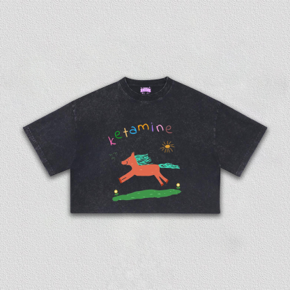 Orange Pony Y2K Crop Tee