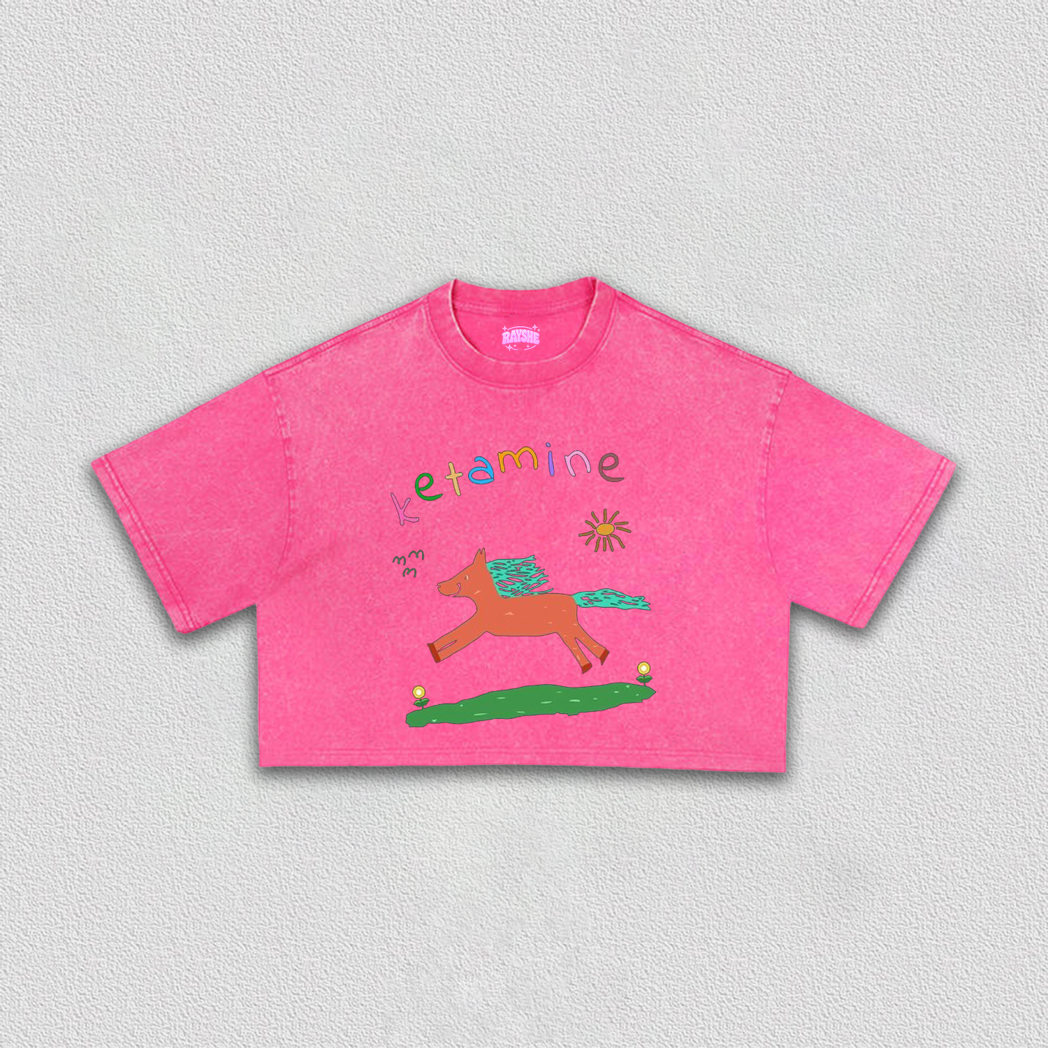 Orange Pony Y2K Crop Tee