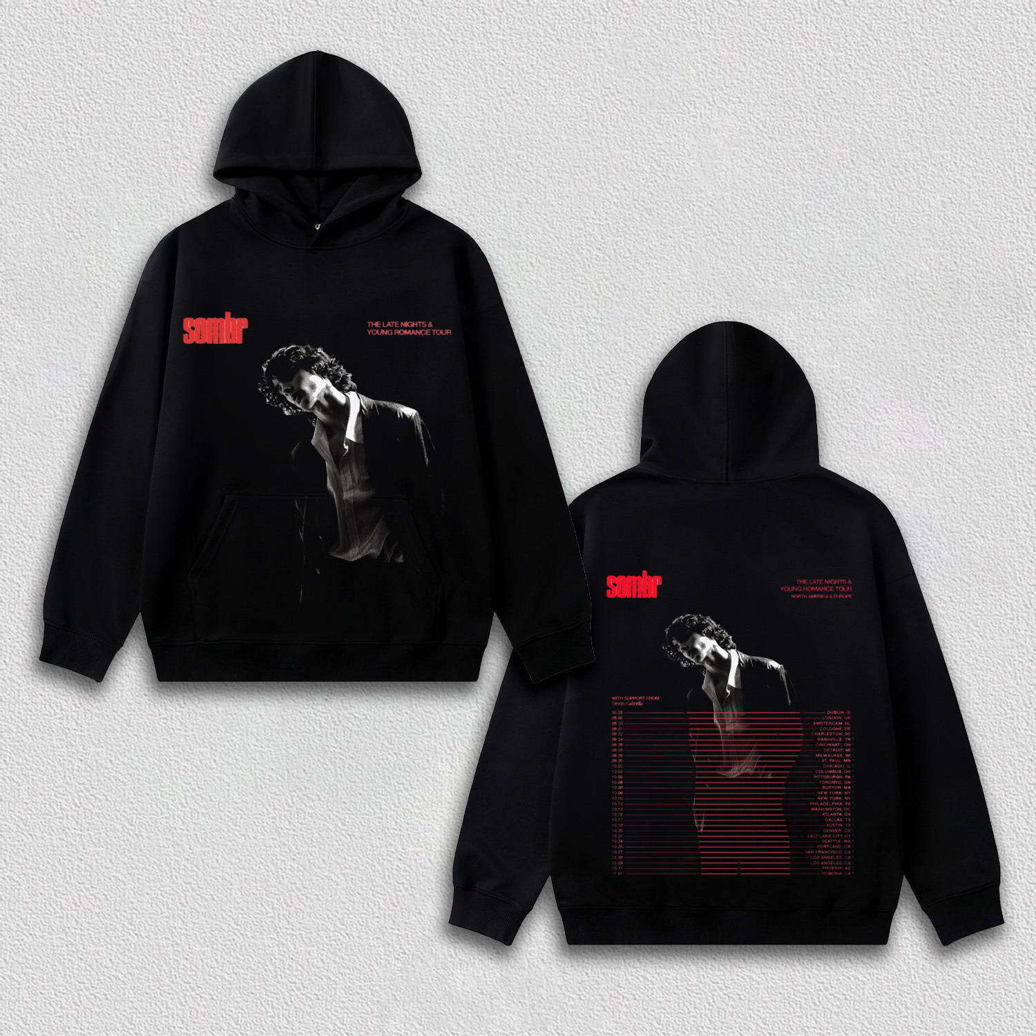 Sombr THE LATE NIGHTS & YOUNG ROMANCE TOUR Tee