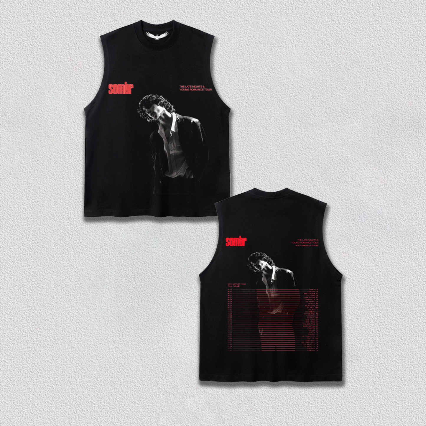 Sombr THE LATE NIGHTS & YOUNG ROMANCE TOUR Tee