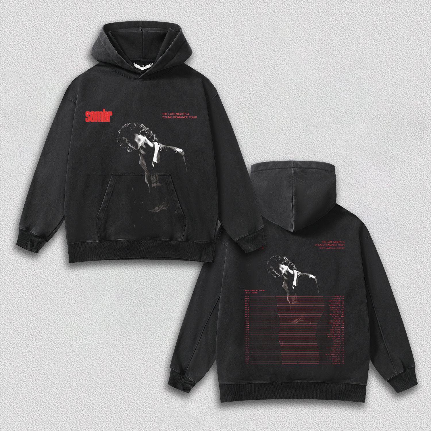 Sombr THE LATE NIGHTS & YOUNG ROMANCE TOUR Tee