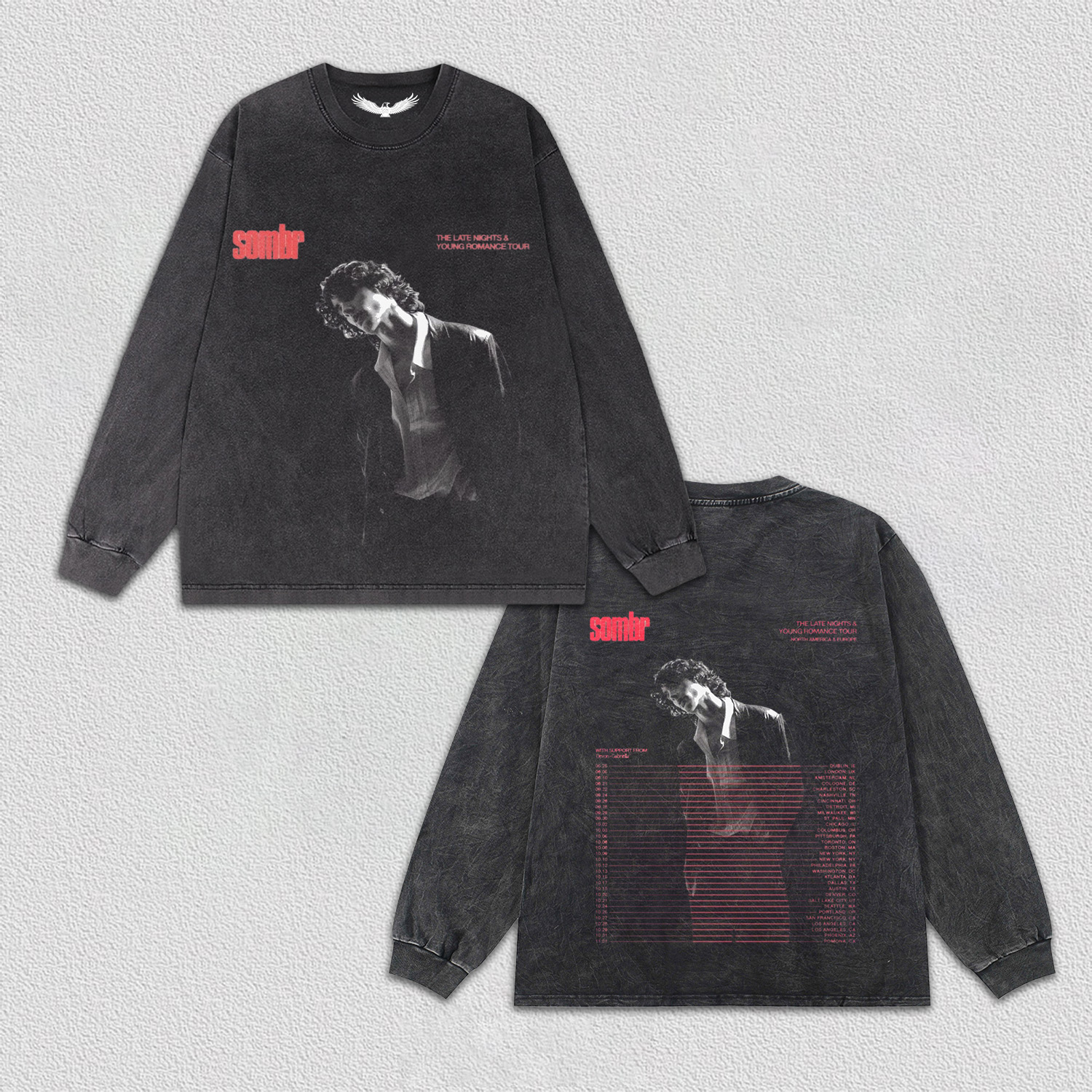 Sombr THE LATE NIGHTS & YOUNG ROMANCE TOUR Tee