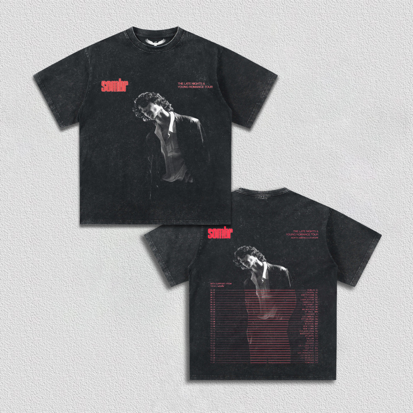 Sombr THE LATE NIGHTS & YOUNG ROMANCE TOUR Tee