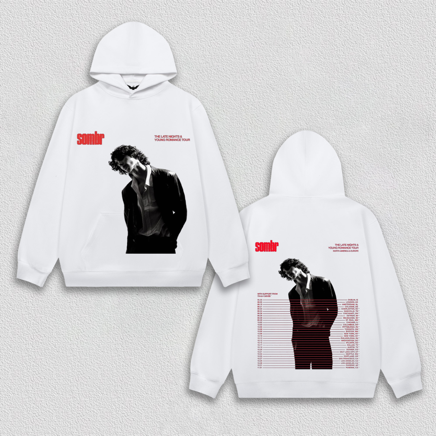 Sombr THE LATE NIGHTS & YOUNG ROMANCE TOUR Tee