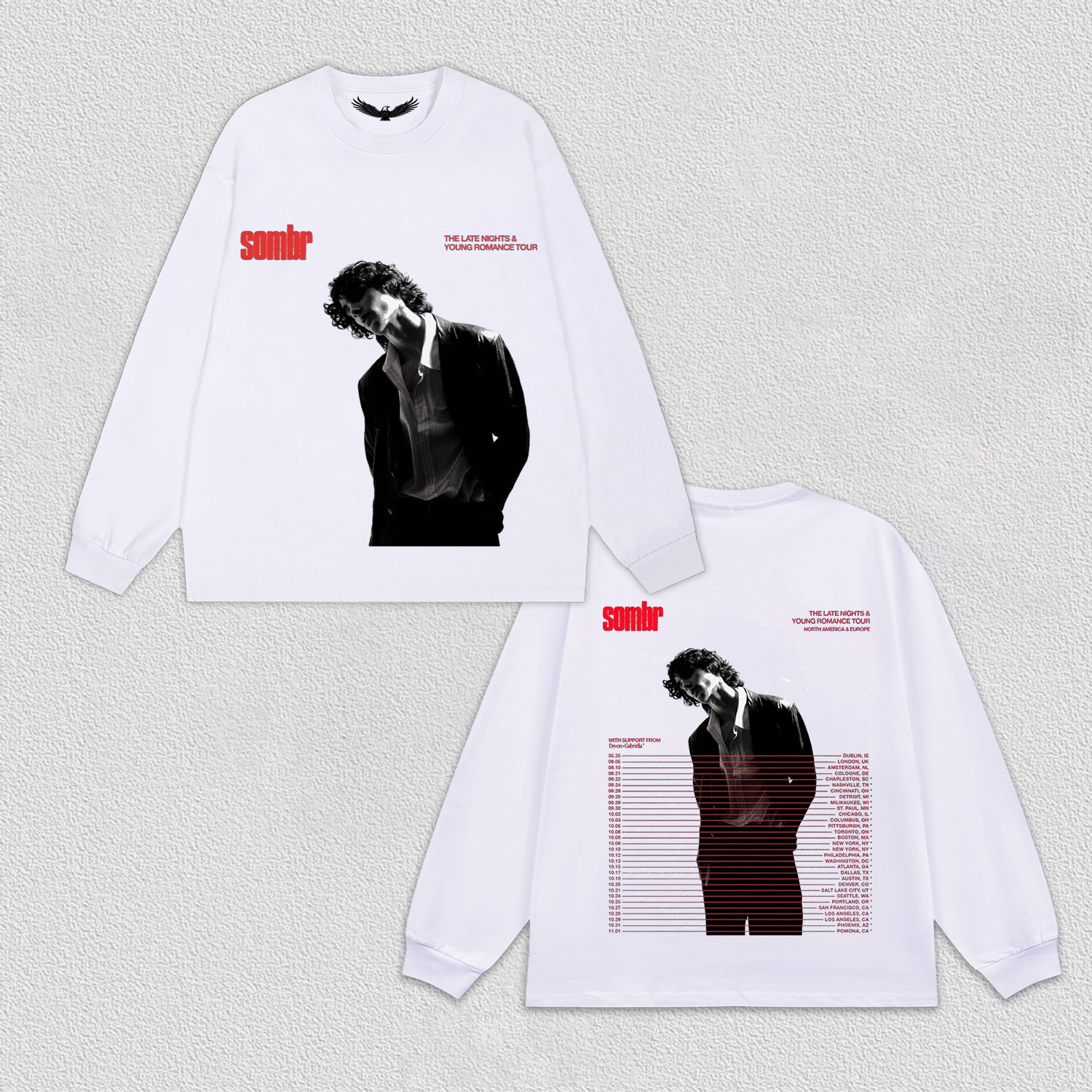 Sombr THE LATE NIGHTS & YOUNG ROMANCE TOUR Tee