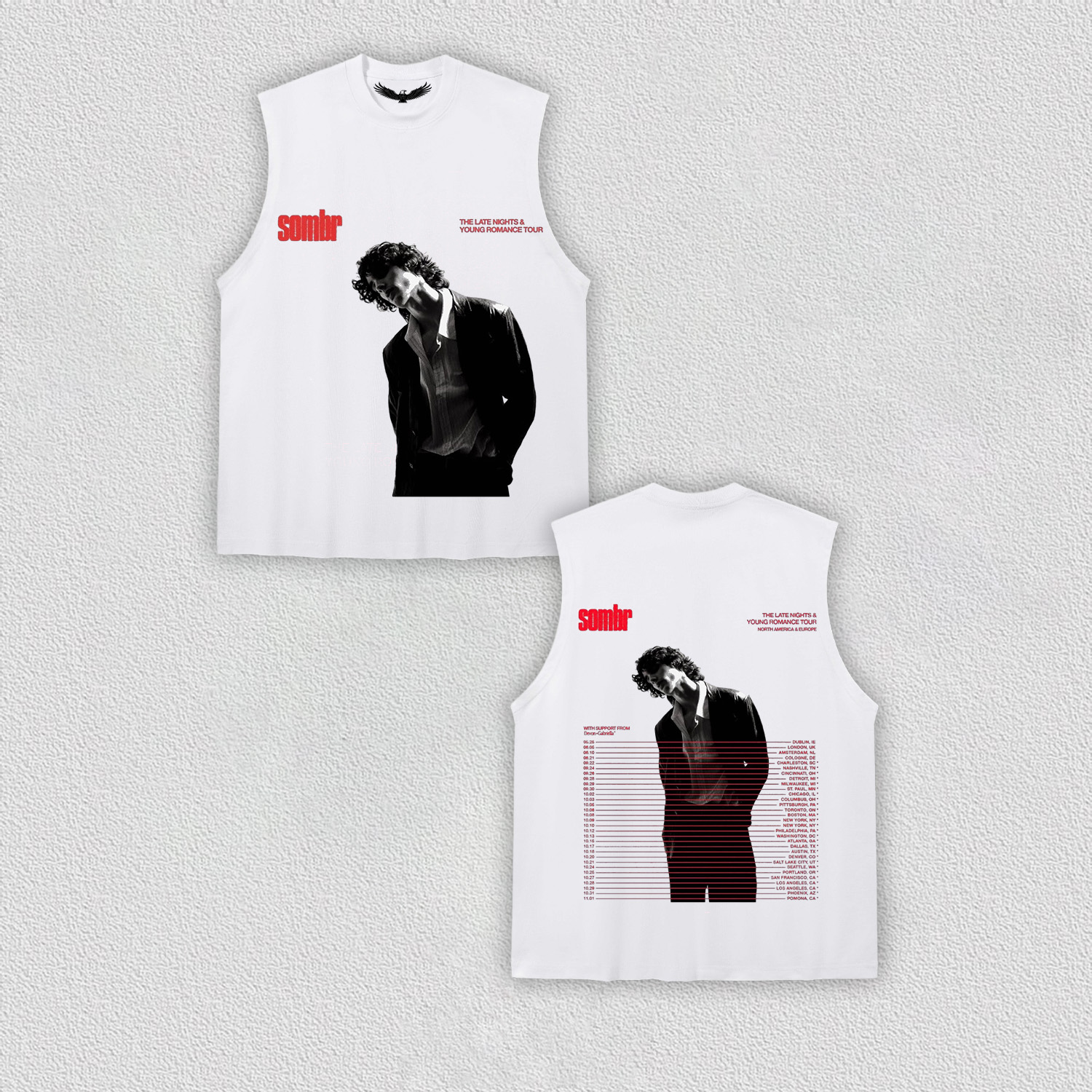 Sombr THE LATE NIGHTS & YOUNG ROMANCE TOUR Tee