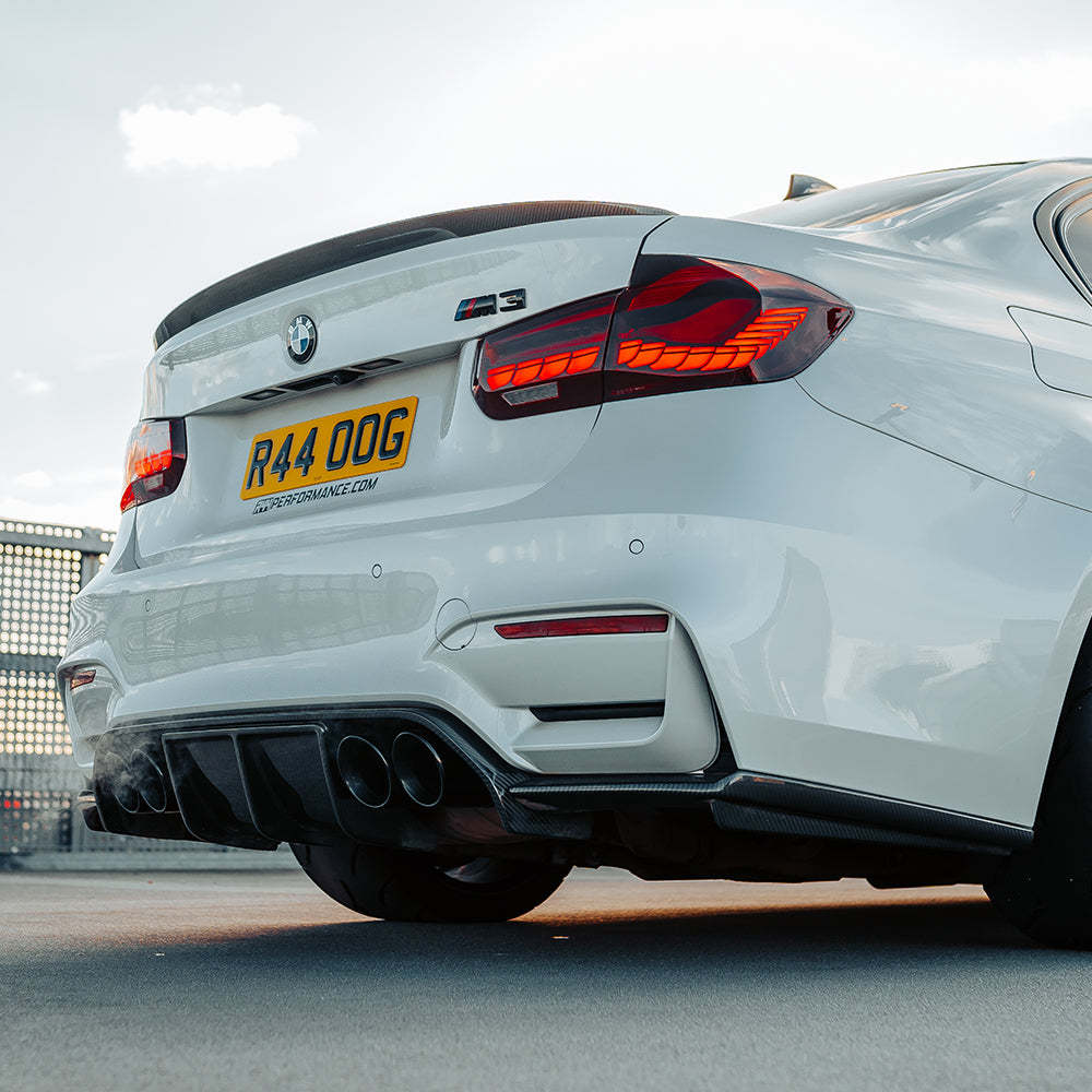 MHC+ BMW M3/M4 Aggressive 3 Piece Rear Diffuser Gloss Pre Preg Carbon Fibre (F80/F82/F83)-CCO
