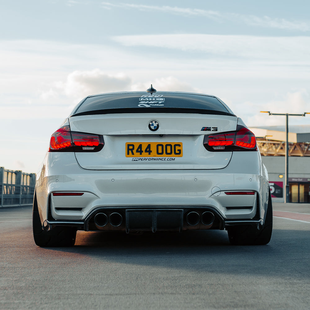 MHC+ BMW M3/M4 Aggressive 3 Piece Rear Diffuser Gloss Pre Preg Carbon Fibre (F80/F82/F83)-CCO