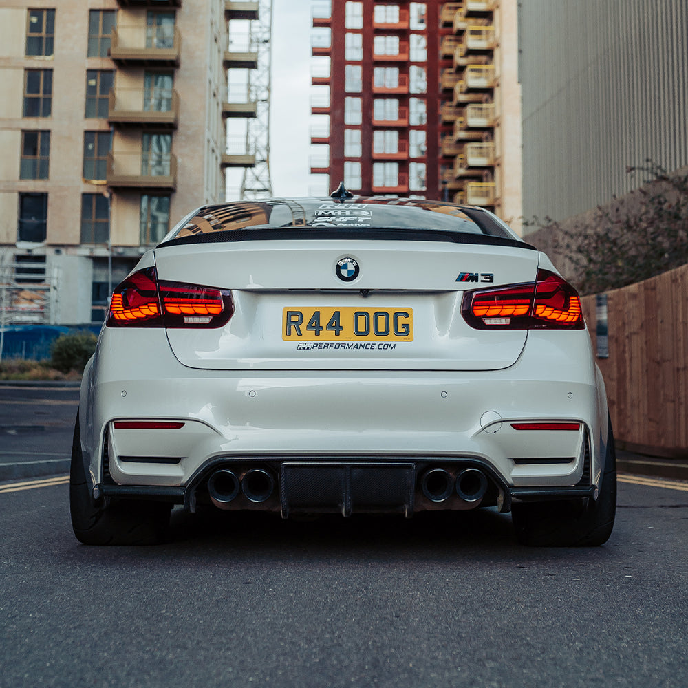 MHC+ BMW M3/M4 Aggressive 3 Piece Rear Diffuser Gloss Pre Preg Carbon Fibre (F80/F82/F83)-CCO