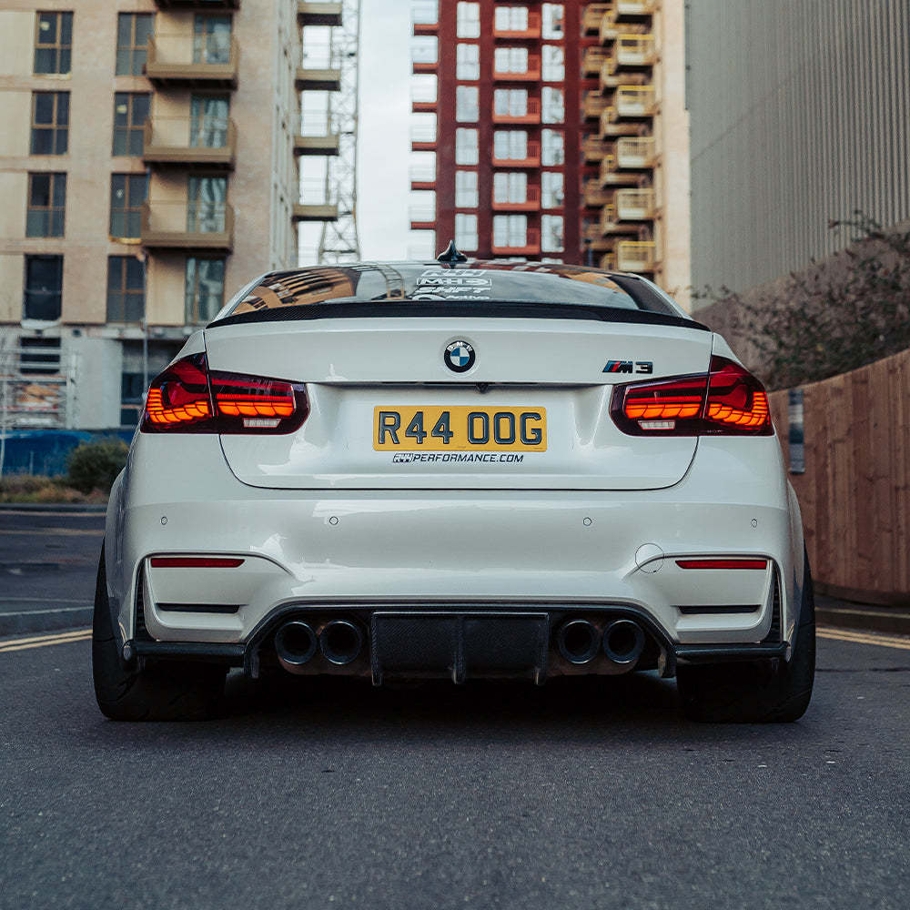MHC+ BMW M3/M4 Aggressive 3 Piece Rear Diffuser Gloss Pre Preg Carbon Fibre (F80/F82/F83)-CCO