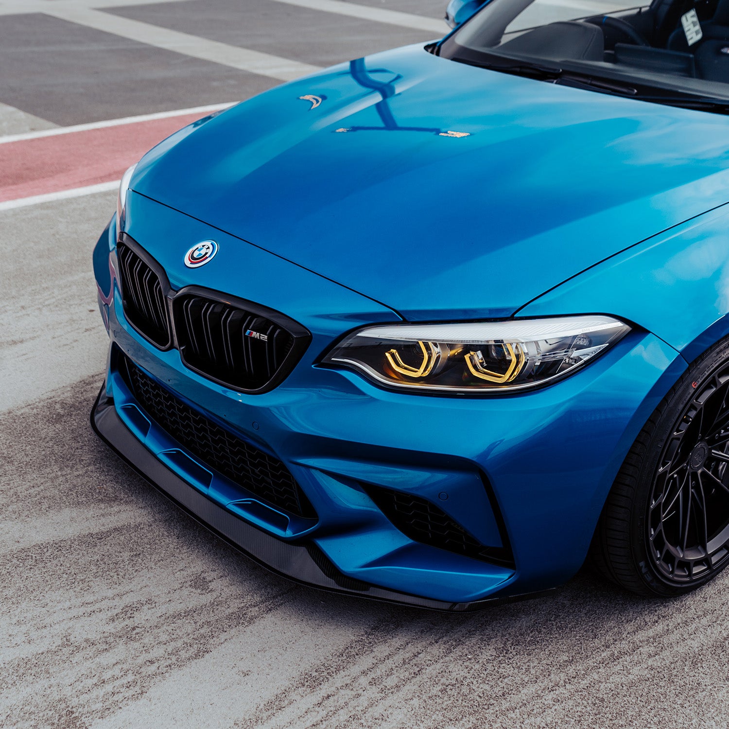 MHC+ BMW M2 Competition S55 GT Style Front Splitter In Gloss Pre Preg Carbon Fibre (F87C)-CCO