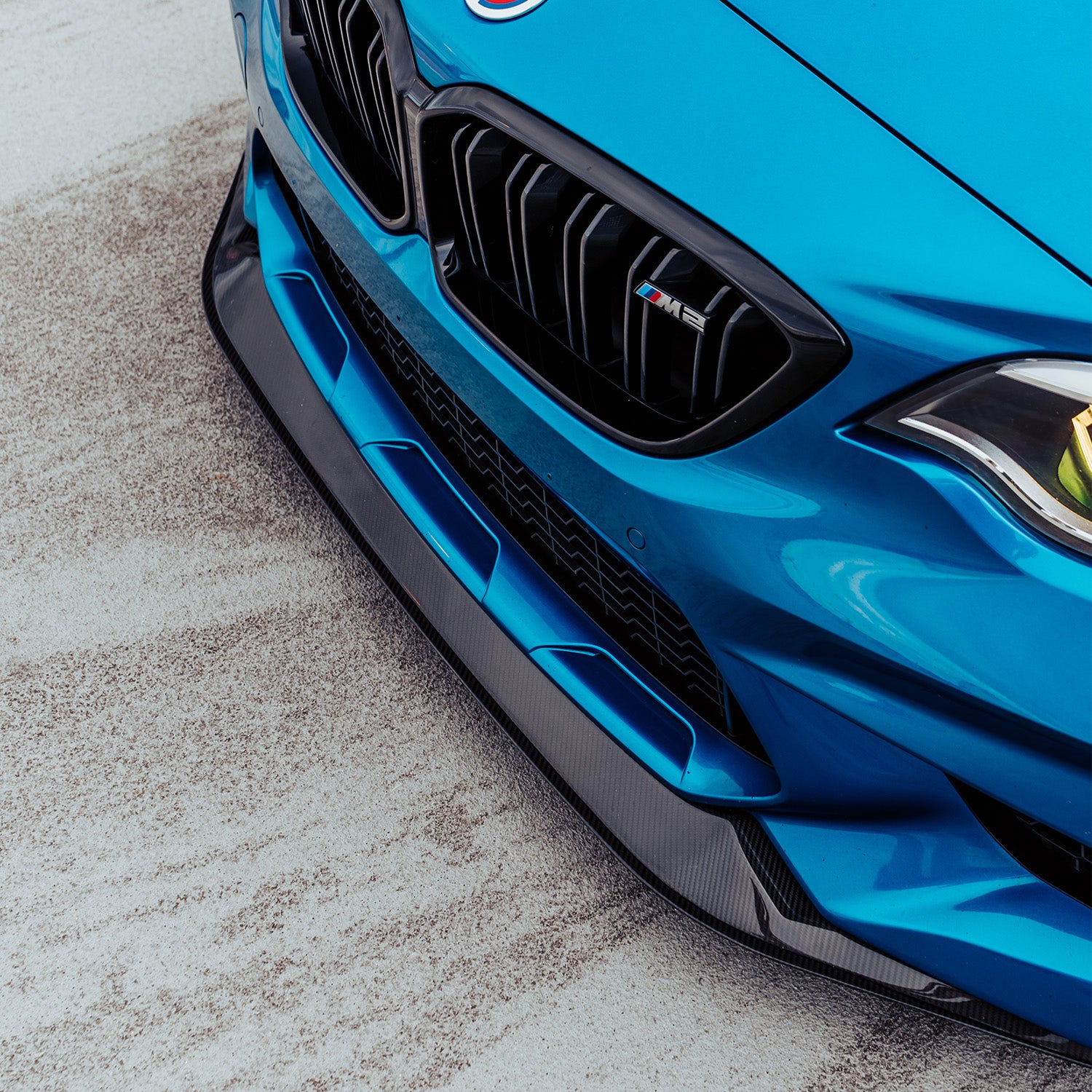 MHC+ BMW M2 Competition S55 GT Style Front Splitter In Gloss Pre Preg Carbon Fibre (F87C)-CCO