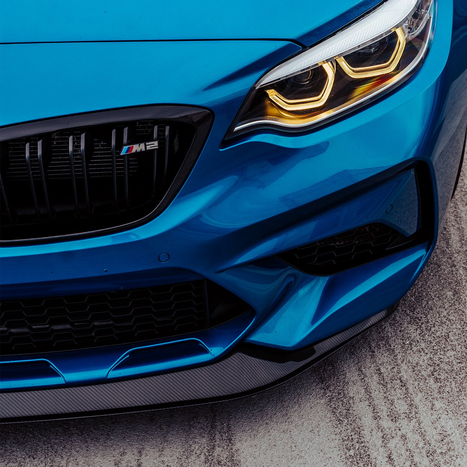 MHC+ BMW M2 Competition S55 GT Style Front Splitter In Gloss Pre Preg Carbon Fibre (F87C)-CCO