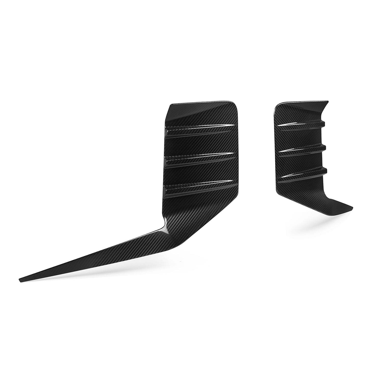 MHC+ BMW M2 G87 Performance Style Rear Rear Bumper Inserts In Pre Preg Gloss Carbon Fibre (G87)-CCO