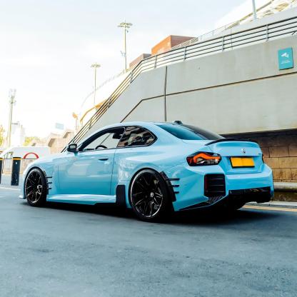 MHC+ BMW M2 G87 Performance Style Rear Rear Bumper Inserts In Pre Preg Gloss Carbon Fibre (G87)-CCO