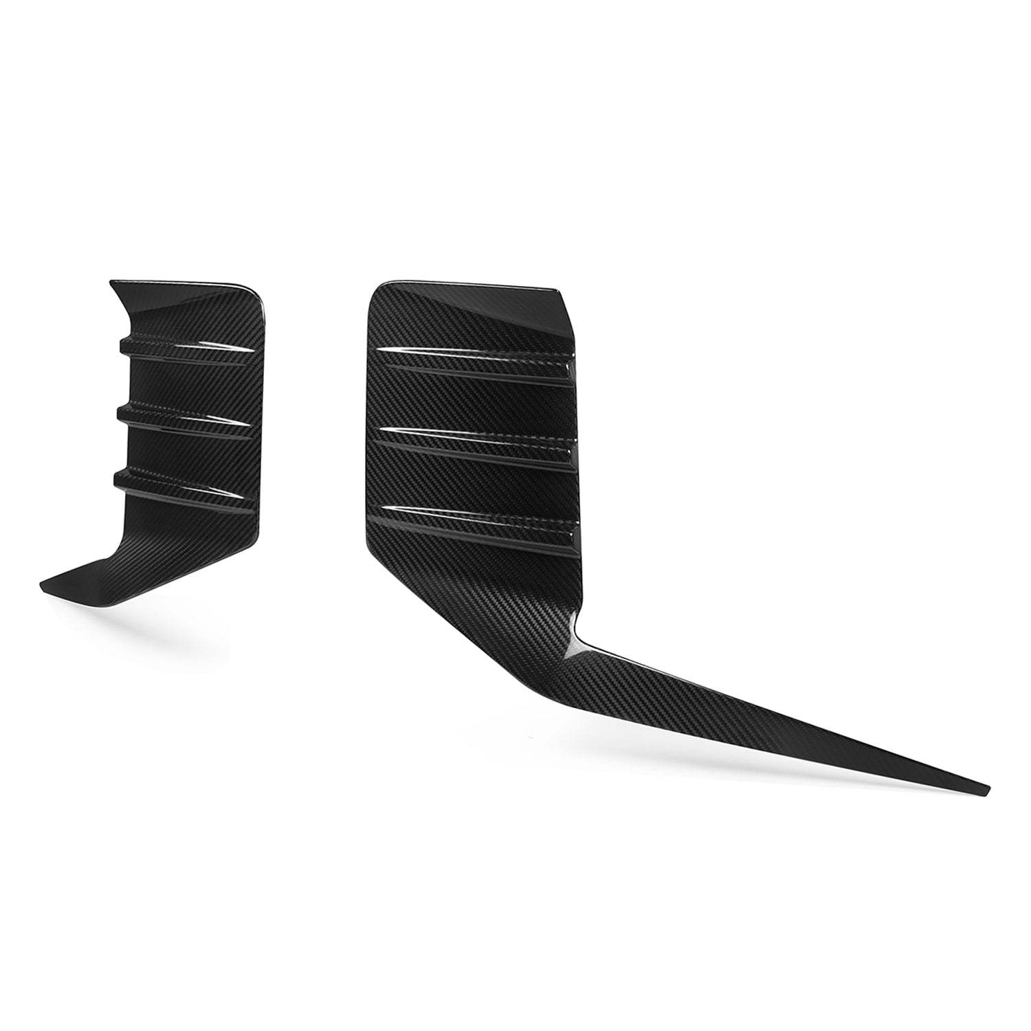 MHC+ BMW M2 G87 Performance Style Rear Rear Bumper Inserts In Pre Preg Gloss Carbon Fibre (G87)-CCO