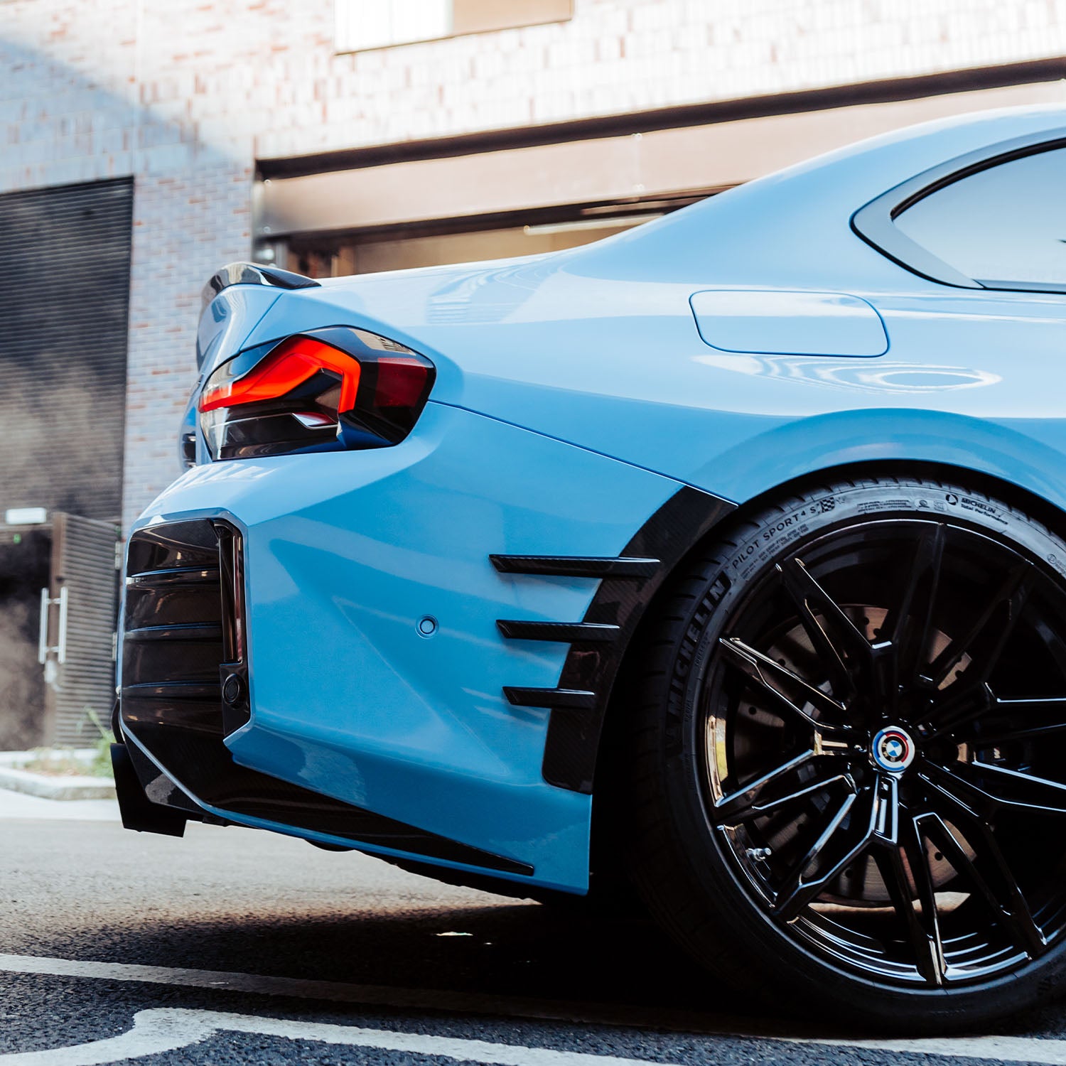 MHC+ BMW M2 G87 Performance Style Rear Side Fender Trims In Pre Preg Gloss Carbon Fibre (G87)-CCO