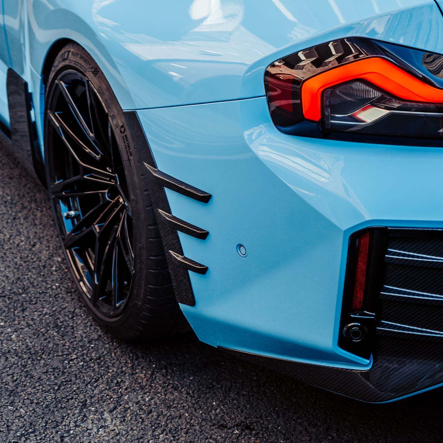 MHC+ BMW M2 G87 Performance Style Rear Side Fender Trims In Pre Preg Gloss Carbon Fibre (G87)-CCO