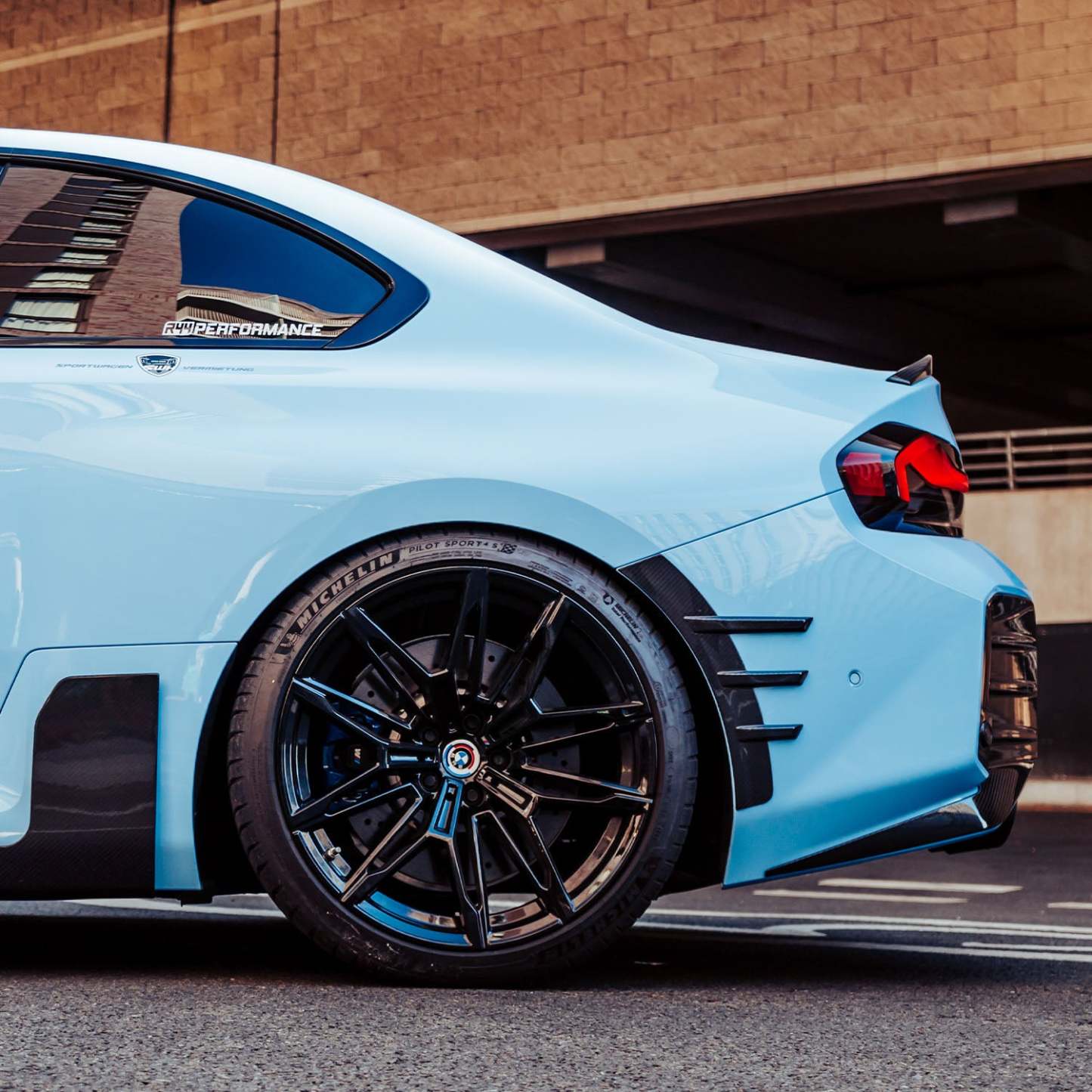 MHC+ BMW M2 G87 Performance Style Rear Side Fender Trims In Pre Preg Gloss Carbon Fibre (G87)-CCO