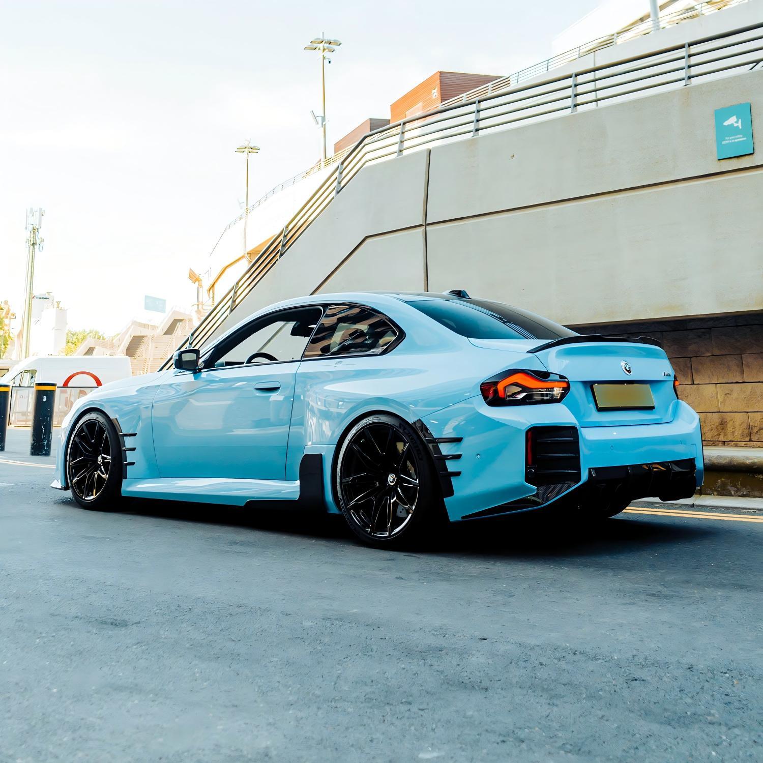 MHC+ BMW M2 G87 Performance Style Rear Side Fender Trims In Pre Preg Gloss Carbon Fibre (G87)-CCO