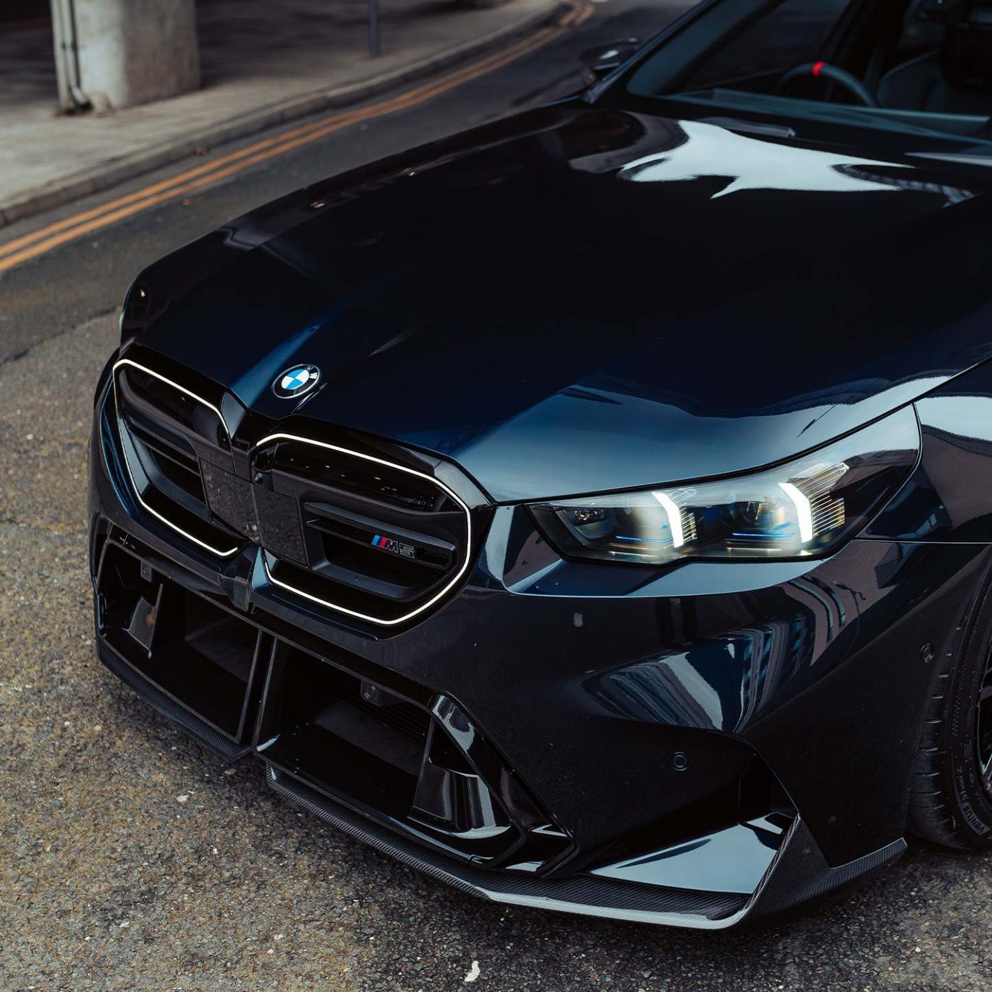 MHC+ BMW G90 & G99 M5 Performance Style Front Splitter In Pre Preg Carbon Fibre-CCO