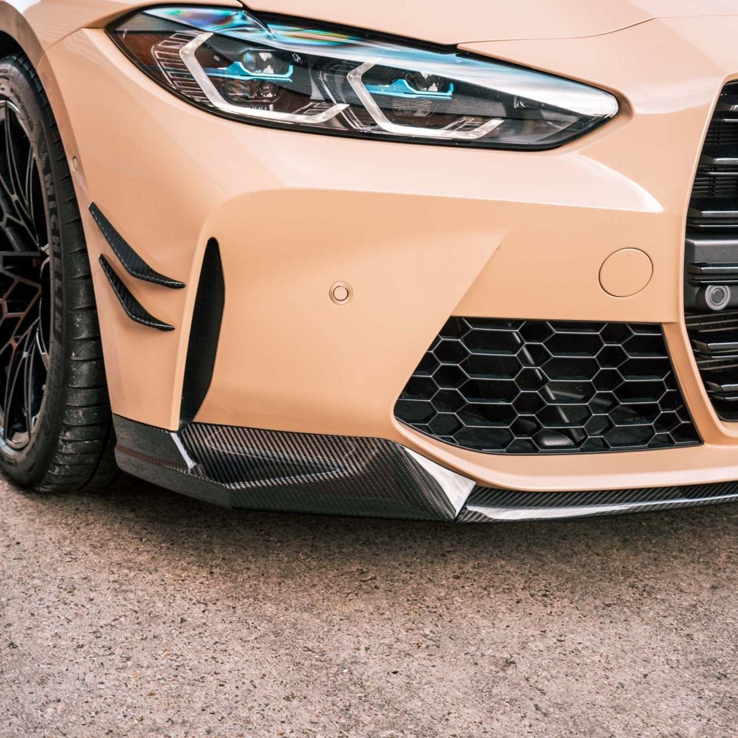 MHC+ BMW M3/M4 Performance Style Front Splitter In Pre Preg Carbon Fibre (G80/G81/G82/G83)-CCO