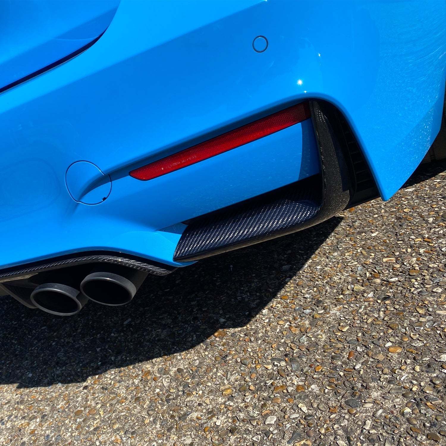 MHC+ BMW M3/M4 Rear Bumper Inserts In Gloss Pre Preg Carbon Fibre (F80/F82/F83)-CCO