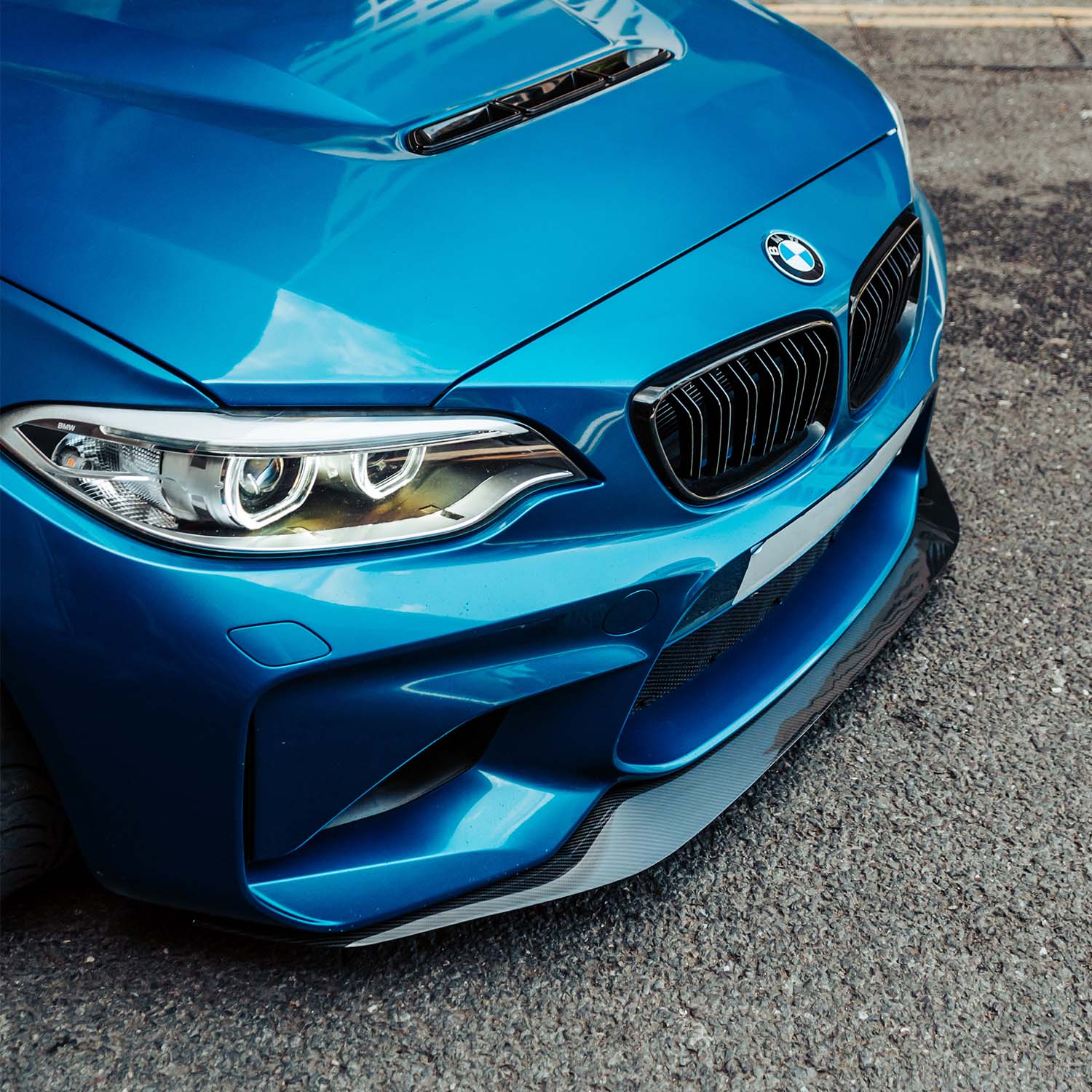 MHC+ BMW M2 N55 GT Style Front Splitter In Gloss Pre Preg Carbon Fibre (F87)-CCO