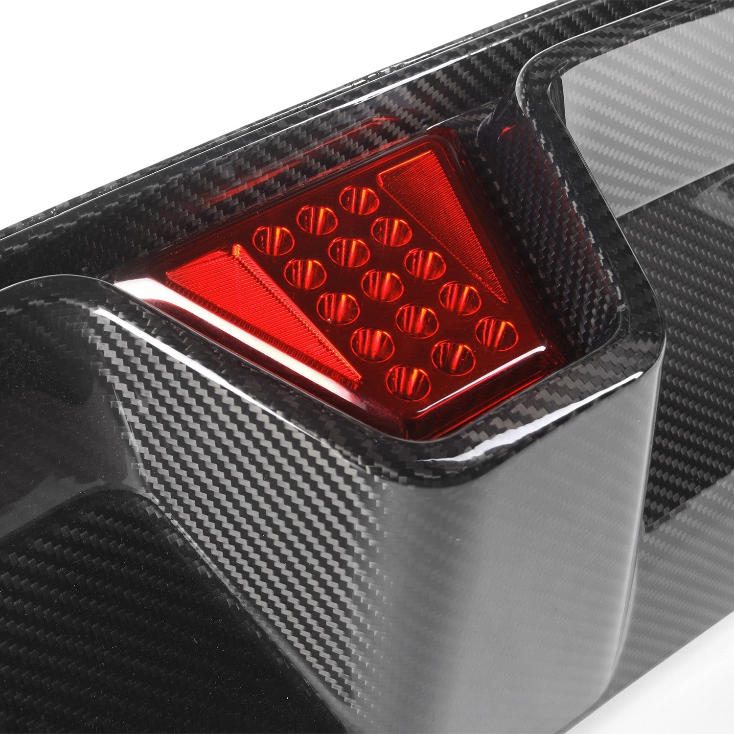MHC+ BMW M5 LCI CS Style Rear Diffuser With LED In Pre Preg Gloss Carbon Fibre (F90)-CCO