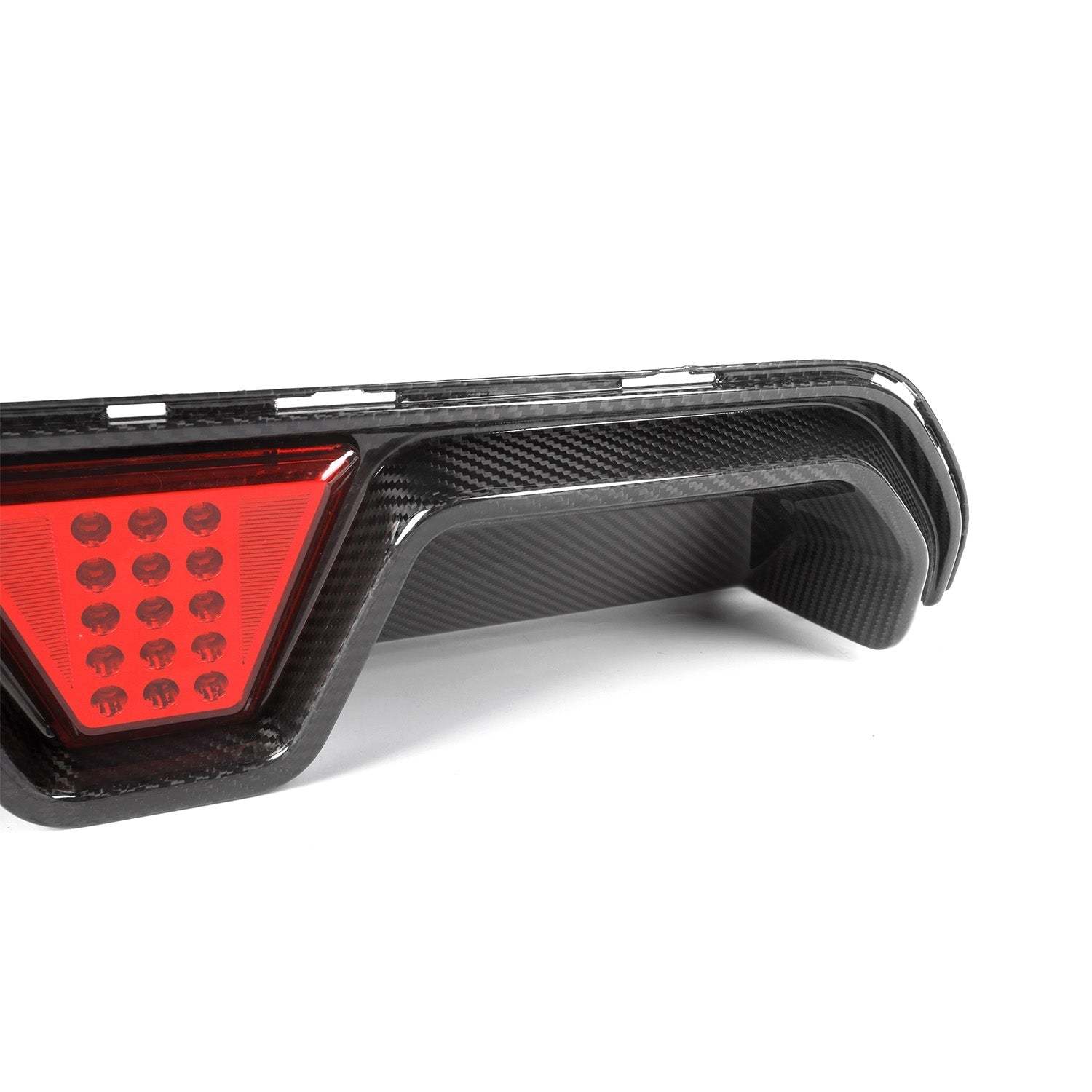 MHC+ BMW M5 LCI CS Style Rear Diffuser With LED In Pre Preg Gloss Carbon Fibre (F90)-CCO