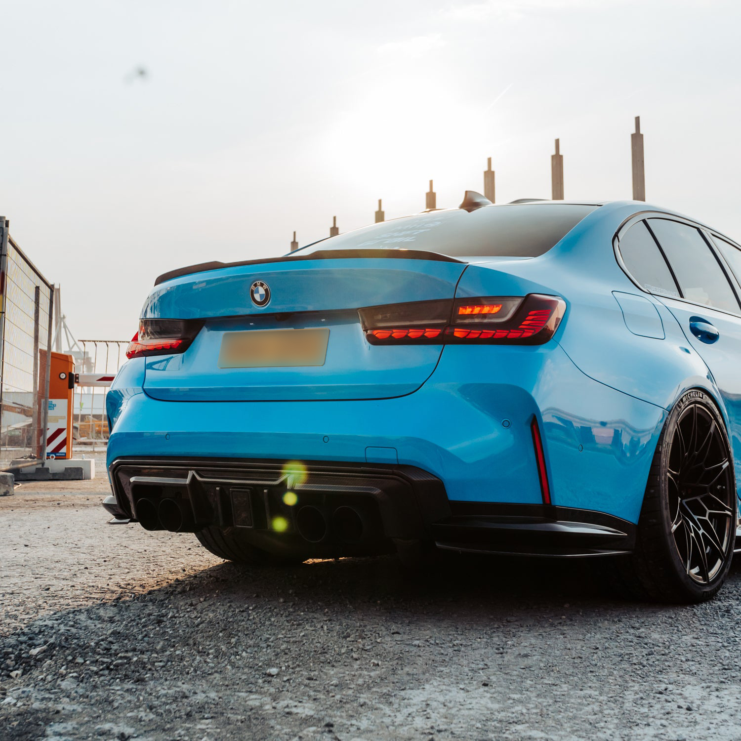 MHC+ BMW M3/M4 DF1 LED Rear Diffuser In Gloss Pre Preg Carbon Fibre (G80/G81/G82/G83)-CCO