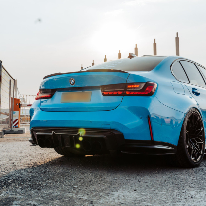 MHC+ BMW M3/M4 DF1 LED Rear Diffuser In Gloss Pre Preg Carbon Fibre (G80/G81/G82/G83)-CCO